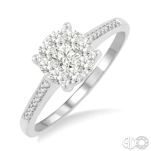 Lady's 14k White Gold Diamond Engagement Ring With 25 Diamonds Orin Jewelers Northville, MI