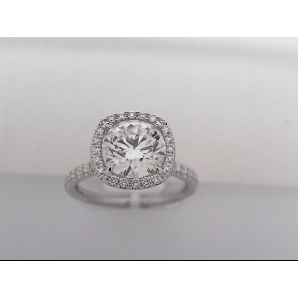 18k White Gold Engagement Ring with 45 Diamonds Orin Jewelers Northville, MI