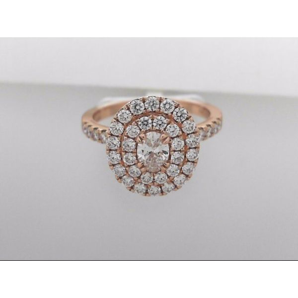 Lady's 18 Karat Rosé Gold Engagement Ring With 43 Diamonds Orin Jewelers Northville, MI