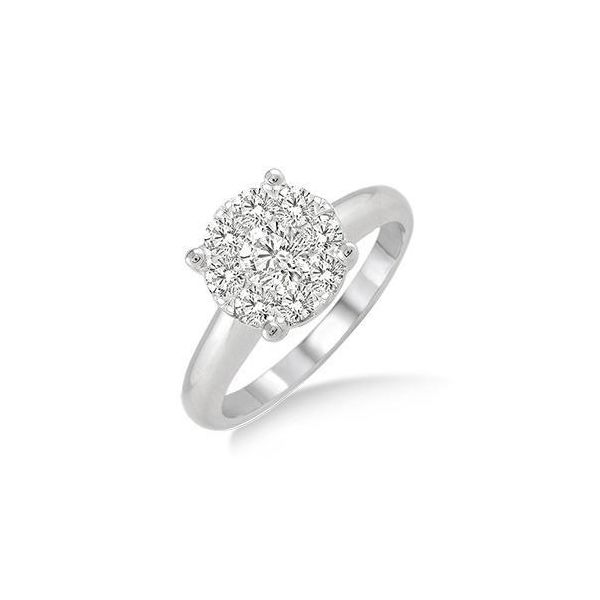 14 Karat White Gold Engagement Ring With 9 Diamonds Orin Jewelers Northville, MI