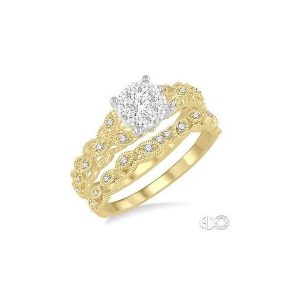 14 Karat Yellow Gold Wedding Set With 33 Diamonds Orin Jewelers Northville, MI