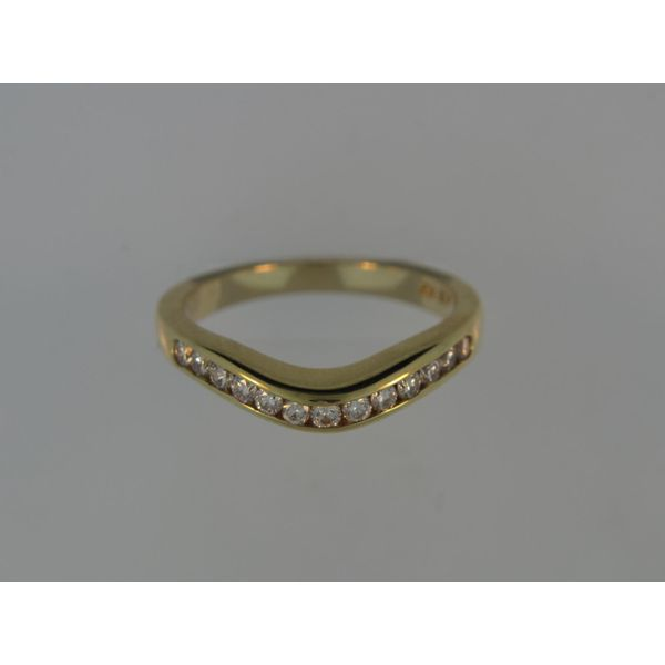 Lady's 14K Yellow Gold Curved Channel Wedding Band w/13 Diamonds Orin Jewelers Northville, MI