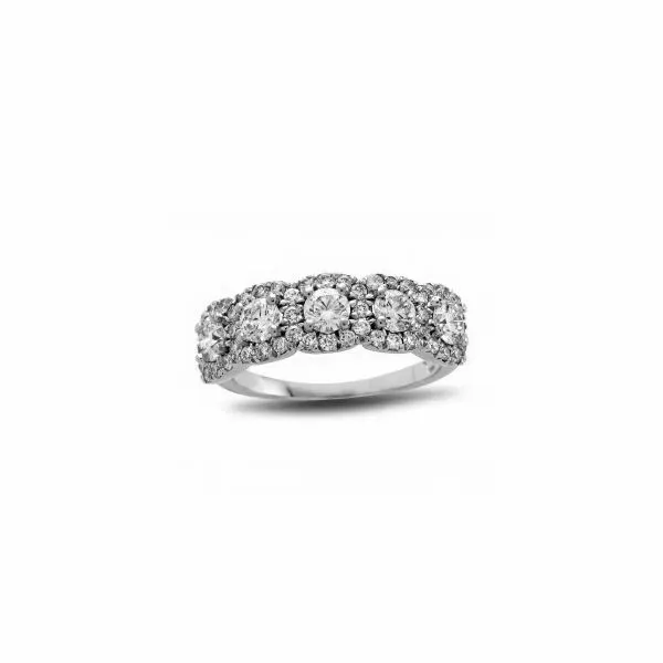 Lady's 18K White Gold Engagement Ring W/53 Diamonds Orin Jewelers Northville, MI