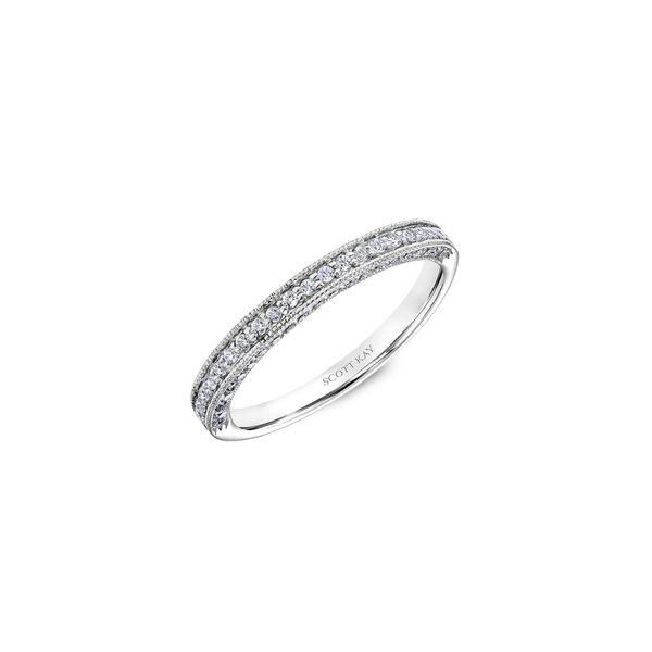 Lady's 14K White Gold Wedding Band W/64 Diamonds Orin Jewelers Northville, MI