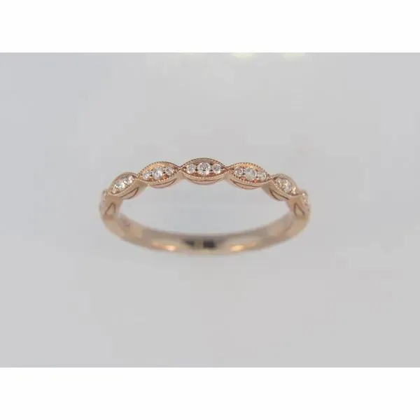 Lady's 14K Rosé Gold Wedding Band W/21 Diamonds Orin Jewelers Northville, MI