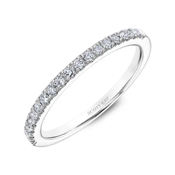 Lady's 14K White Gold Wedding Band W/18 Diamonds Orin Jewelers Northville, MI