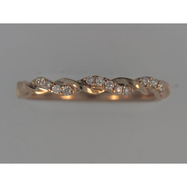 Lady's 14K Rosé Gold Wedding Band w/15 Diamonds Orin Jewelers Northville, MI