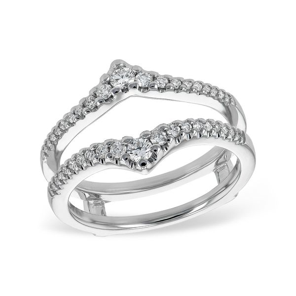 Lady's 14 Karat White Gold Wedding Ring Guard With 38 Diamonds Orin Jewelers Northville, MI