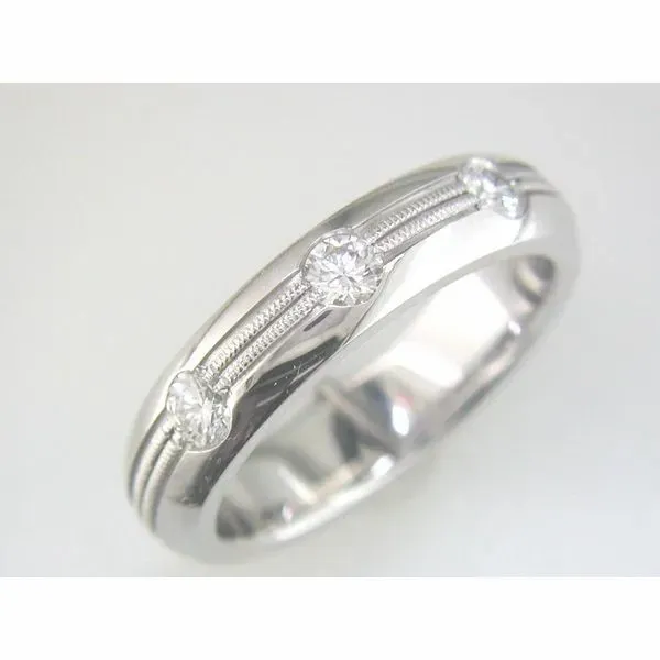 Gent's 18K White Gold Diamond Wedding Band Orin Jewelers Northville, MI