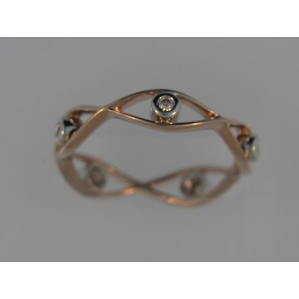 Lady's 14K Two Tone Gold Fashion Ring W/5 Diamonds Orin Jewelers Northville, MI