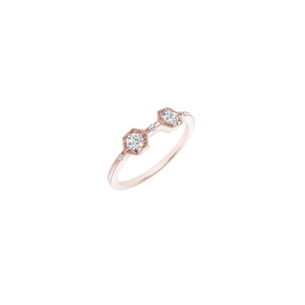 rose gold, two stone ring, rose gold fashion ring, fashion ring, diamond ring, stackable ring