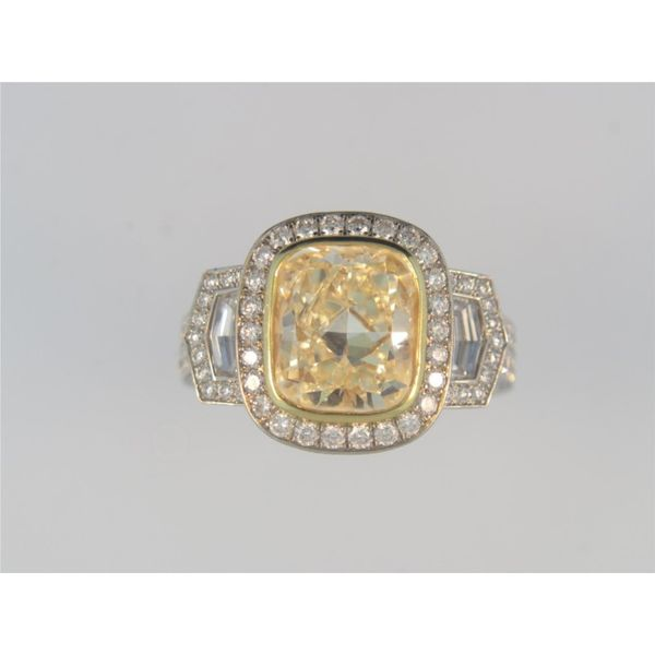 Lady's Platinum & 18k Ring With FLY Diamond and 242 Side Diamonds Orin Jewelers Northville, MI