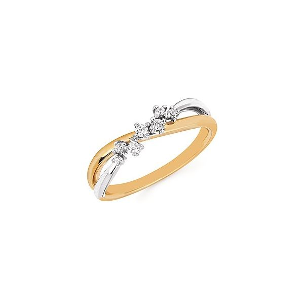 Lady's 14 Karat Two Tone Fashion Ring With 7 Diamonds Orin Jewelers Northville, MI