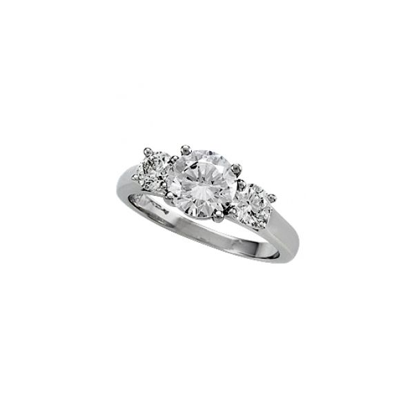Lady's 14K White Gold Ring Mounting W/3 Diamonds Orin Jewelers Northville, MI