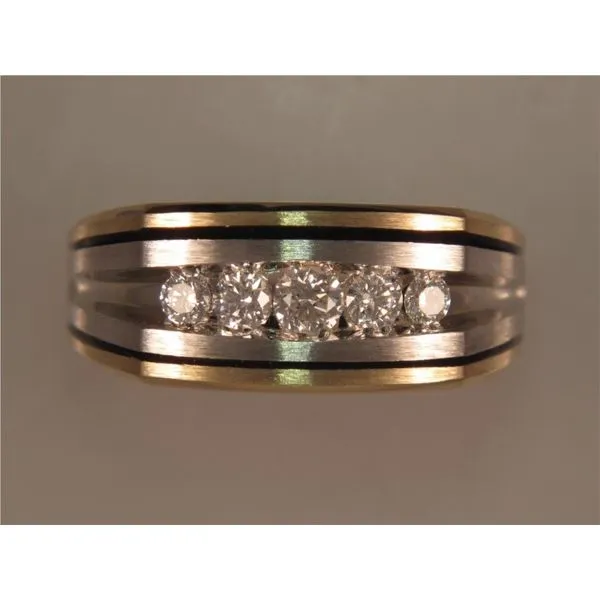 Gent's Two Tone Fashion Ring W/5 Diamonds Orin Jewelers Northville, MI