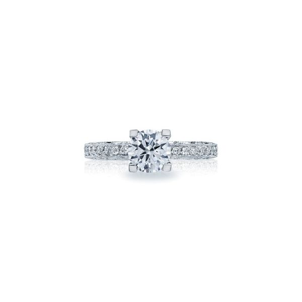 Lady's 18K White Gold Ring Mounting w/36 Diamonds & CZ Center Orin Jewelers Northville, MI