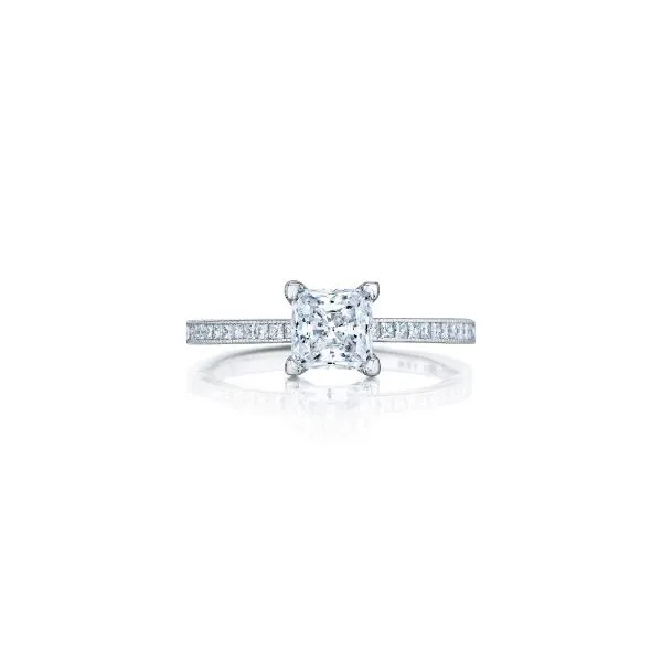 Lady's 18K White Gold Ring Mounting w/22 Diamonds & CZ Center Orin Jewelers Northville, MI