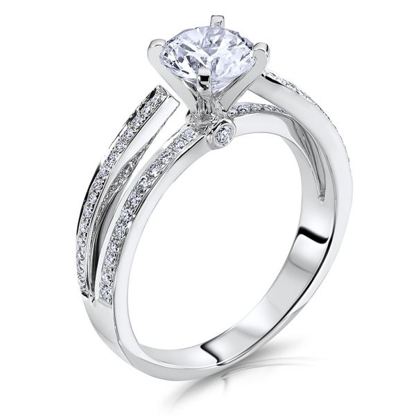 Lady's 14K White Gold Ring Mounting W/56 Diamonds Orin Jewelers Northville, MI