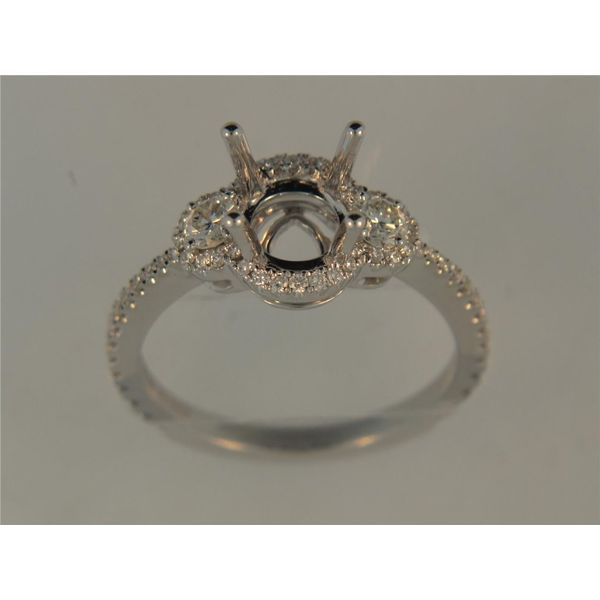 Lady's 14K White Gold Ring Mounting w/62 Diamonds Orin Jewelers Northville, MI