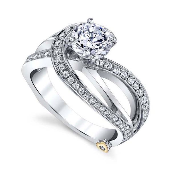 Lady's 14K White Gold FAITHFUL Ring Mounting W/61 Diamonds Orin Jewelers Northville, MI