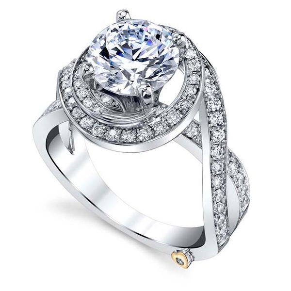 Lady's 14K White Gold PULSE Ring Mounting W/75 Diamonds Orin Jewelers Northville, MI