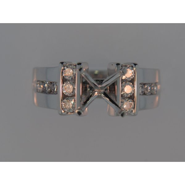Lady's 14K White Gold Ring Mounting w/12 Diamonds Orin Jewelers Northville, MI