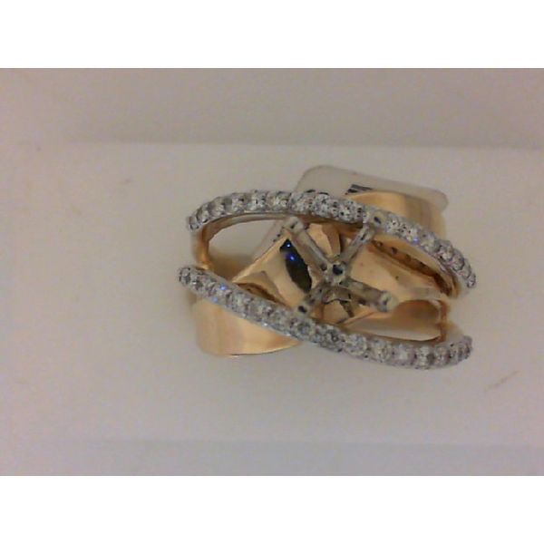 Lady's 14K Two Tone Yellow & White Gold Ring Mounting W/34 Diamonds Orin Jewelers Northville, MI