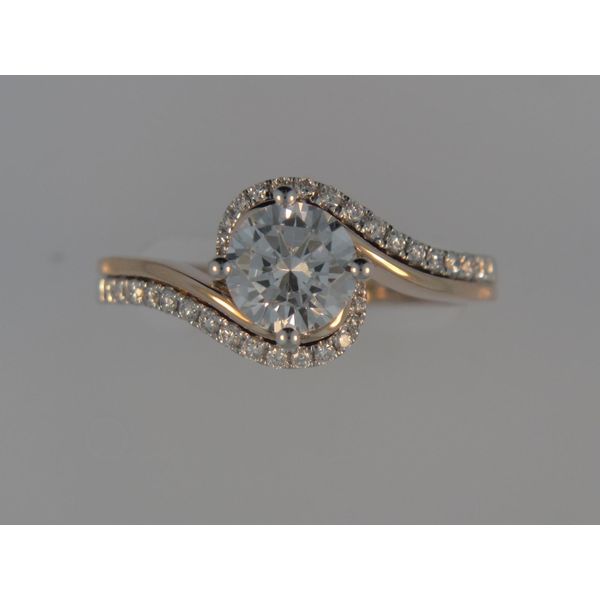 Lady's 18K Two Tone Rose & White Gold Ring Mounting W/32 Diamonds Orin Jewelers Northville, MI