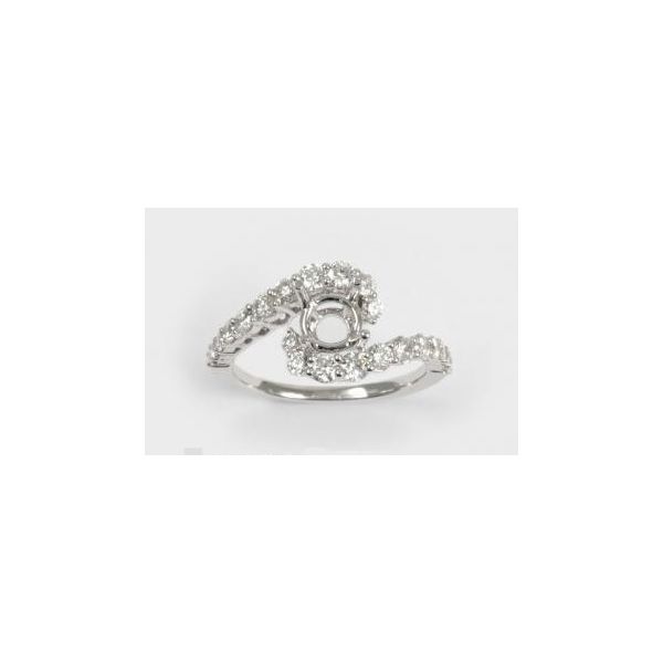 Lady's 18K White Gold Ring Mounting W/22 Diamonds Orin Jewelers Northville, MI