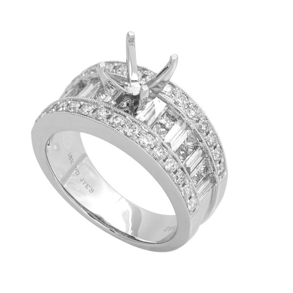 Lady's 18K White Gold Ring Mounting W/50 Diamonds Orin Jewelers Northville, MI