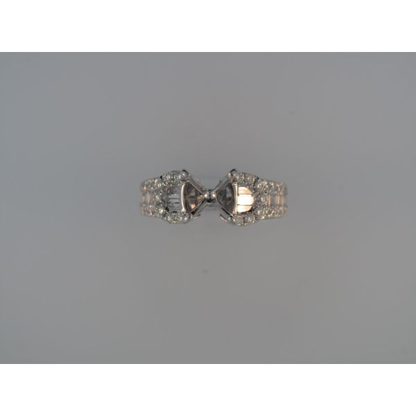 Lady's 18K White Gold Ring Mounting W/52 Diamonds Orin Jewelers Northville, MI