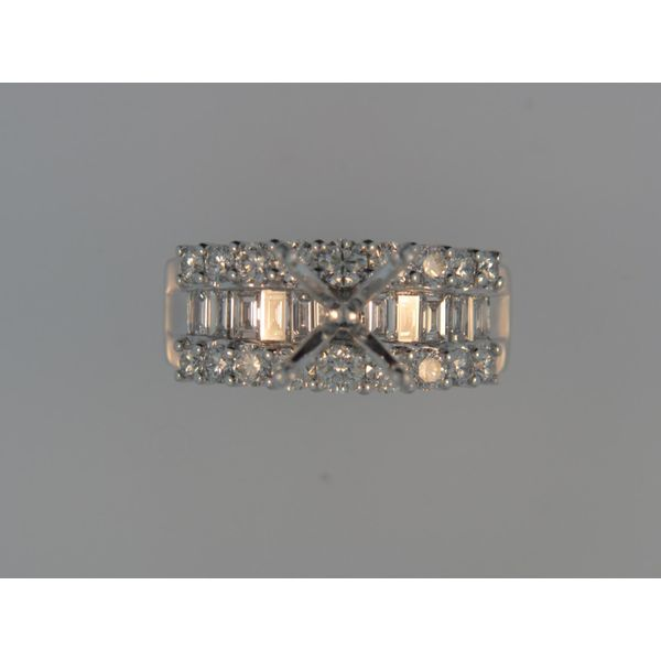 Lady's 18K White Gold Ring Mounting W/28 Diamonds Orin Jewelers Northville, MI