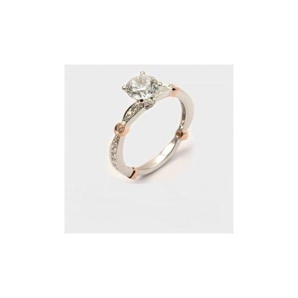 Lady's 18K Two Tone White & Rose Gold Ring Mounting W/34 Diamonds Orin Jewelers Northville, MI