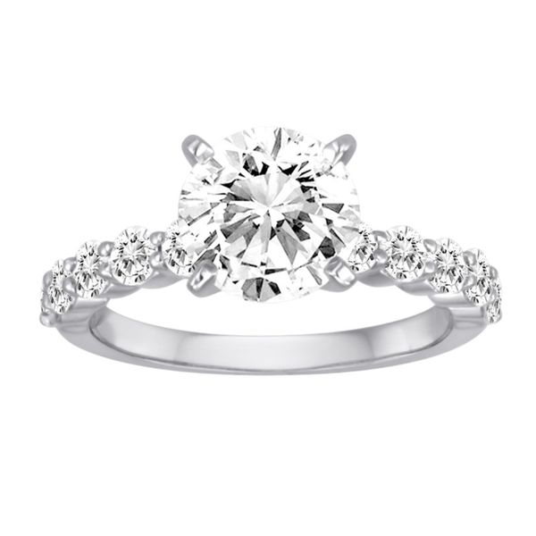 Lady's 18K White Gold Ring Mounting W/27 Diamonds Orin Jewelers Northville, MI
