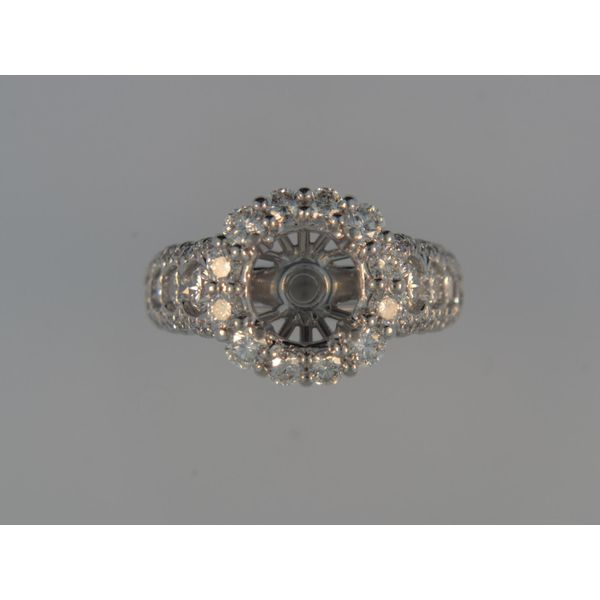 Lady's Platinum Halo Ring Mounting W/70 Diamonds Orin Jewelers Northville, MI