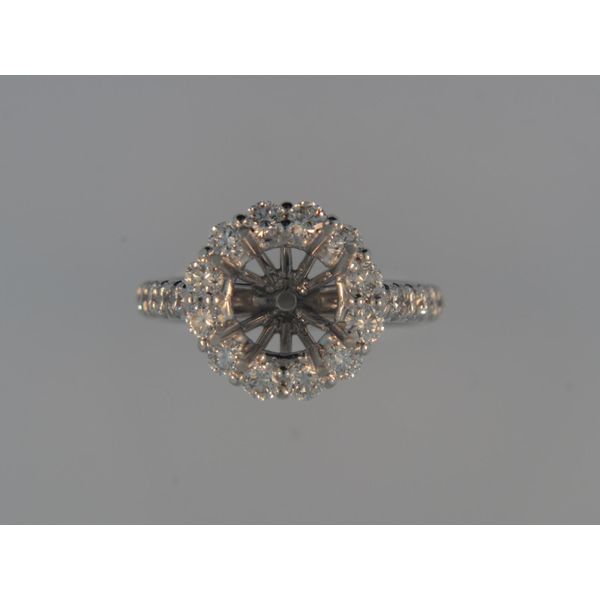 Lady's Platinum Halo Ring Mounting W/22 Diamonds Orin Jewelers Northville, MI