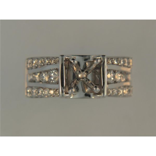 Lady's 14K White Gold Ring Mounting W/32 Diamonds Orin Jewelers Northville, MI