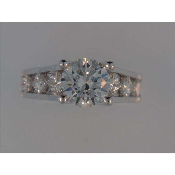 18K White Gold Engagement Ring Mounting W/6 Diamonds Orin Jewelers Northville, MI