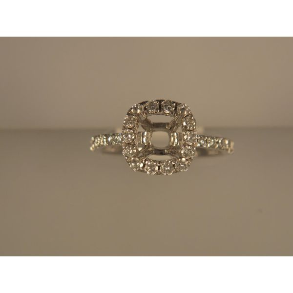 Lady's 18K White Gold Ring Mounting w/28 Diamonds Orin Jewelers Northville, MI