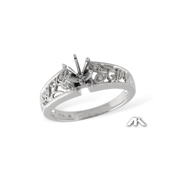 14k White Gold Ring Mounting With 8 Diamonds Orin Jewelers Northville, MI