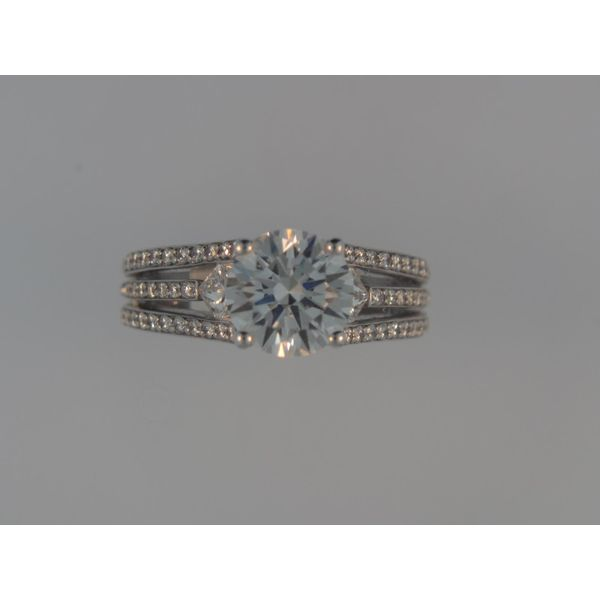 Lady's 18K White Gold Ring Mounting w/72 Diamonds Orin Jewelers Northville, MI
