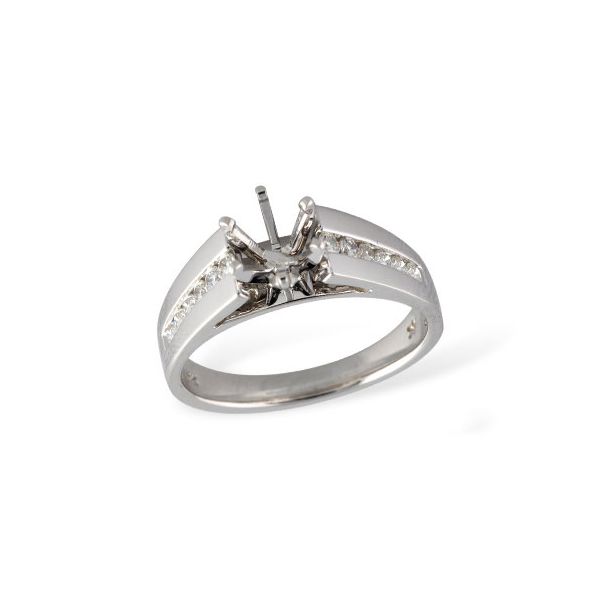 Lady's 14 Karat White Gold Ring Mounting With 12 Diamonds Orin Jewelers Northville, MI