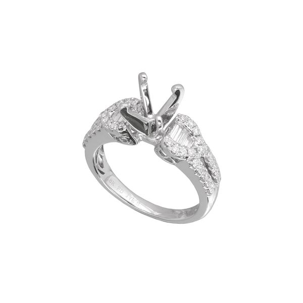 Lady's 18k White Gold Ring Mounting With Diamonds Orin Jewelers Northville, MI