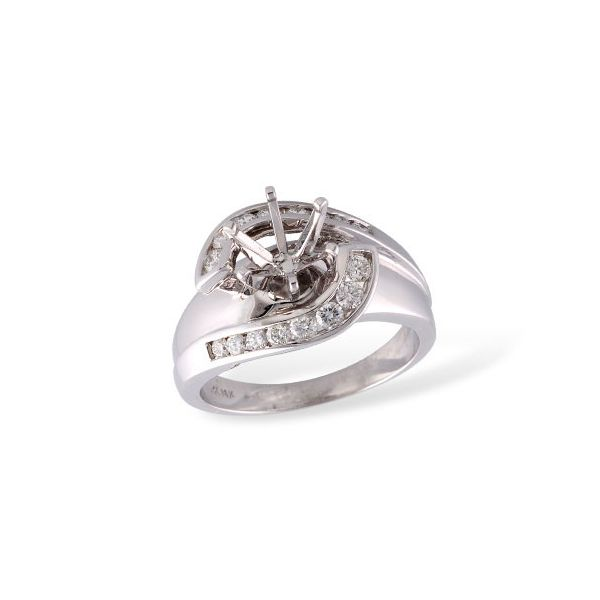 Lady's 14K White Gold Ring Mounting w/16 Diamonds Orin Jewelers Northville, MI