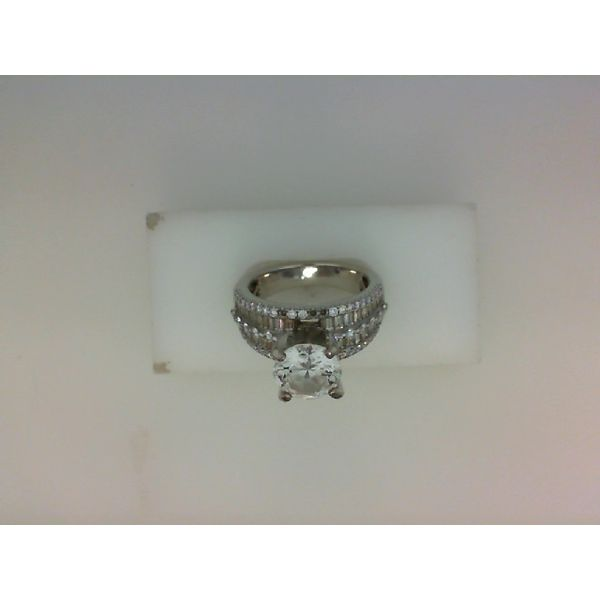 Lady's 18K White Gold Ring Mounting W/96 Diamonds Orin Jewelers Northville, MI
