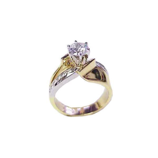 Lady's 14 Karat Two Tone Yellow & White Gold Ring Mounting With 12 Diamonds Orin Jewelers Northville, MI