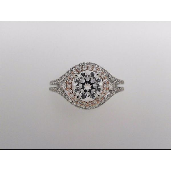 18 Karat White & Rose Gold Ring Mounting With 83 Diamonds Orin Jewelers Northville, MI