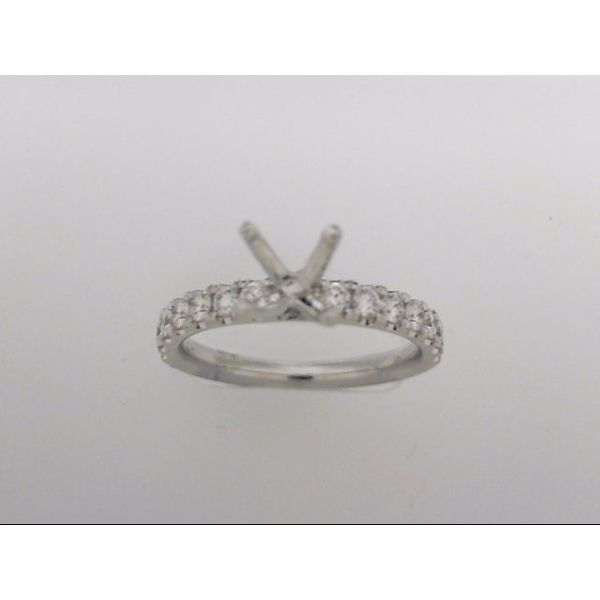 White Gold 14 Karat Ring Mounting With 14 Diamonds Orin Jewelers Northville, MI