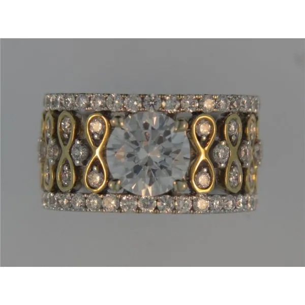 Lady's 18K Two Tone Yellow & White Gold Ring Mounting w/76 Diamonds Orin Jewelers Northville, MI