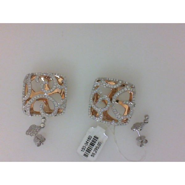 Lady's 18K Two Tone Yellow & White Gold Earrings w/266 Diamonds Orin Jewelers Northville, MI